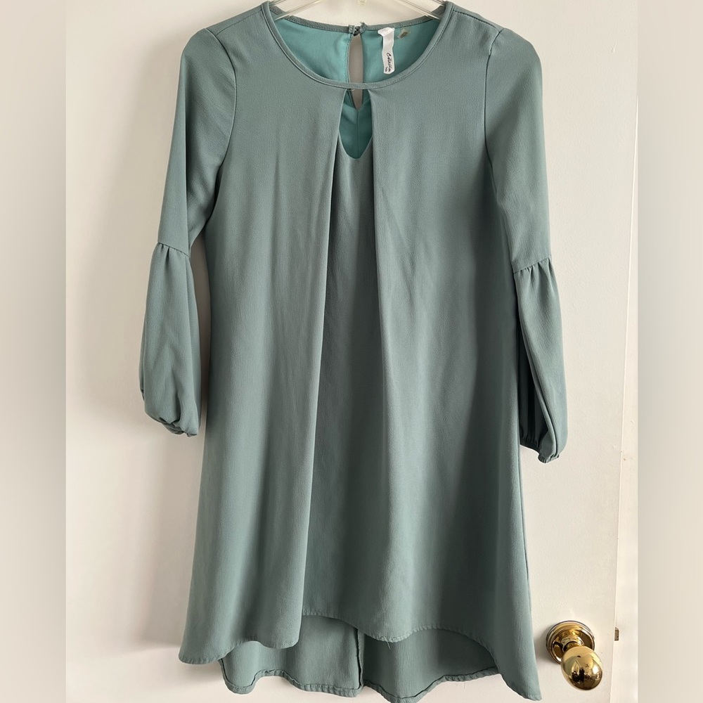 Macy’s high-low green dress